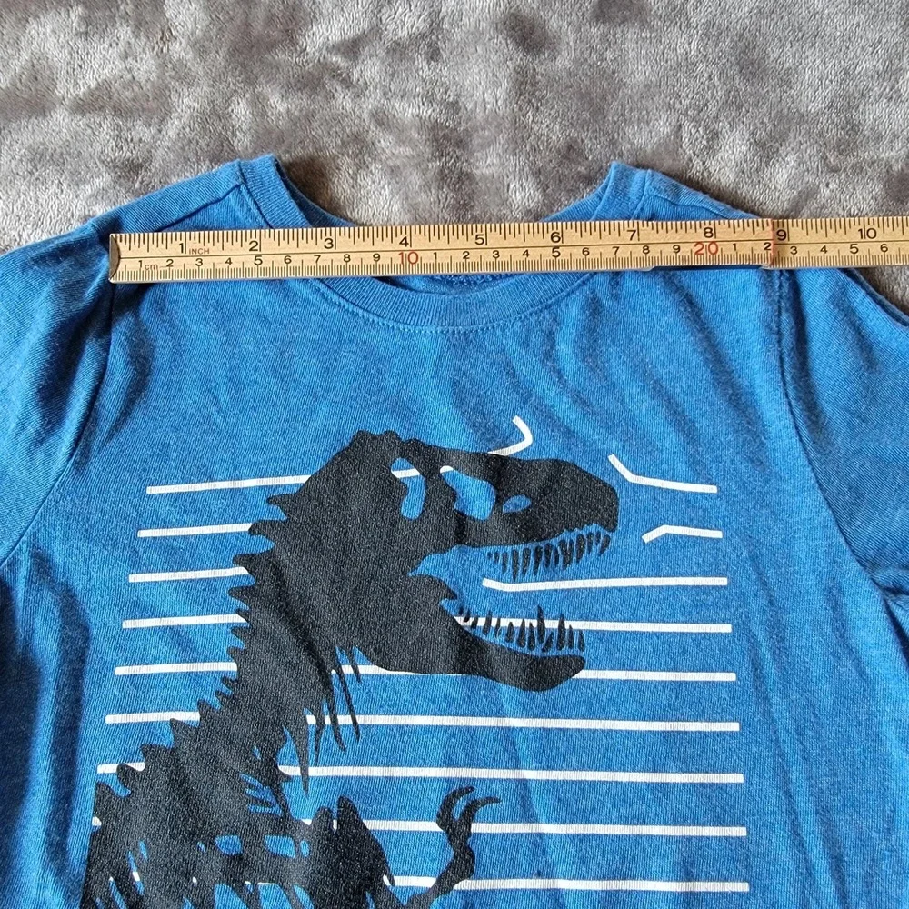 Old Navy Jurassic Park Long Sleeve Kids 4T Blue Excellent T-Rex Graphic Tee 725